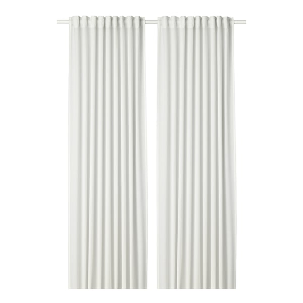 HILJA ヒリア 遮像・採光カーテン 1組, ホワイト/ヘディングテープ付き