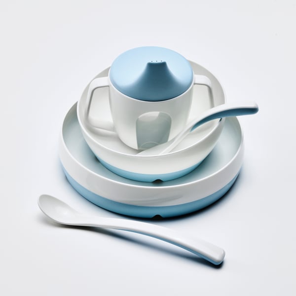 A white/blue BÖRJA training beaker