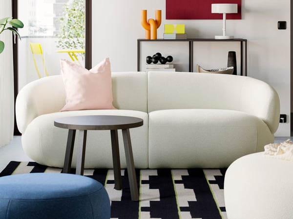 Un pouf LILLESÄTER bleu foncé Gunnared dans la gamme NA