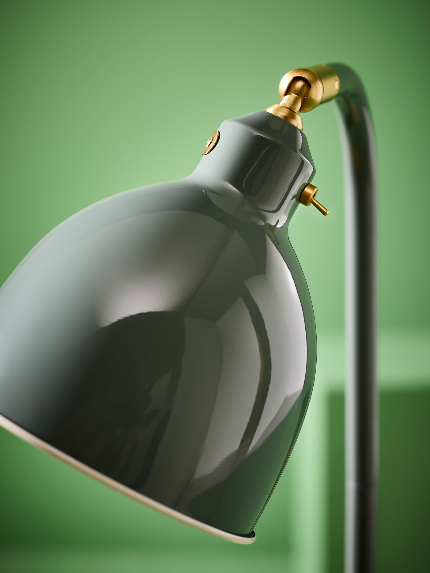 A grey-green RÖDFLIK floor/reading lamp