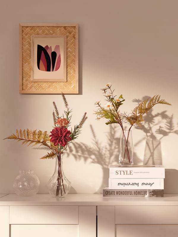 A clear glass VILJESTARK vase