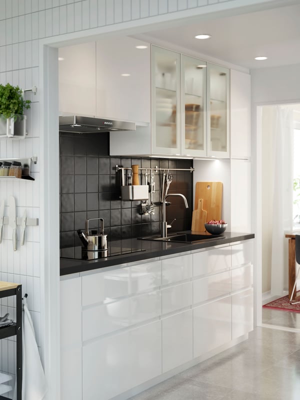 A stainless steel colour ÄLMAREN kitchen mixer tap