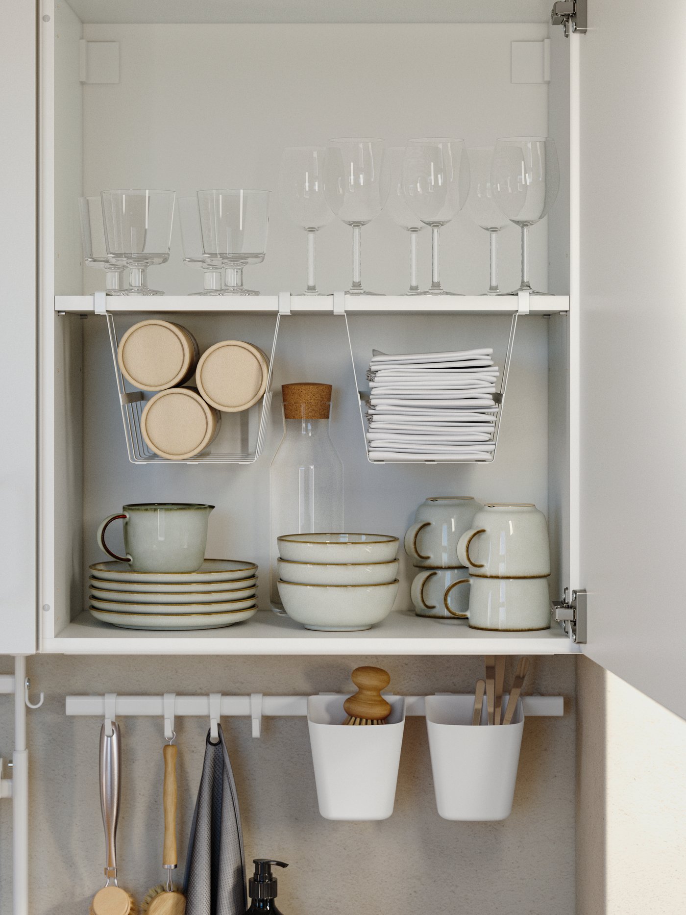 A PÅLYCKE clip-on basket in the kitchen