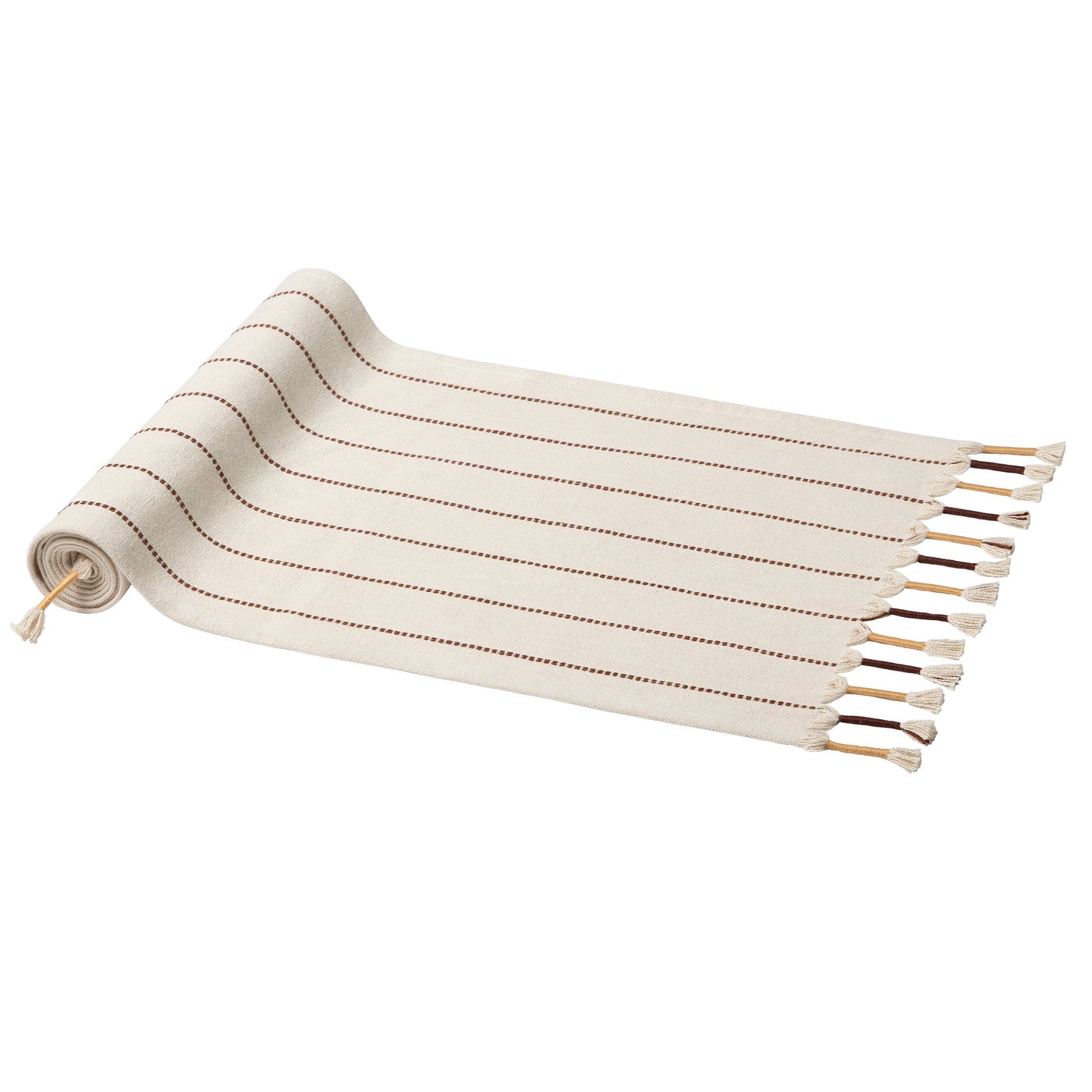 IKEA GOKVÄLLÅ bordslöpare, beige/brun, 35x130 cm