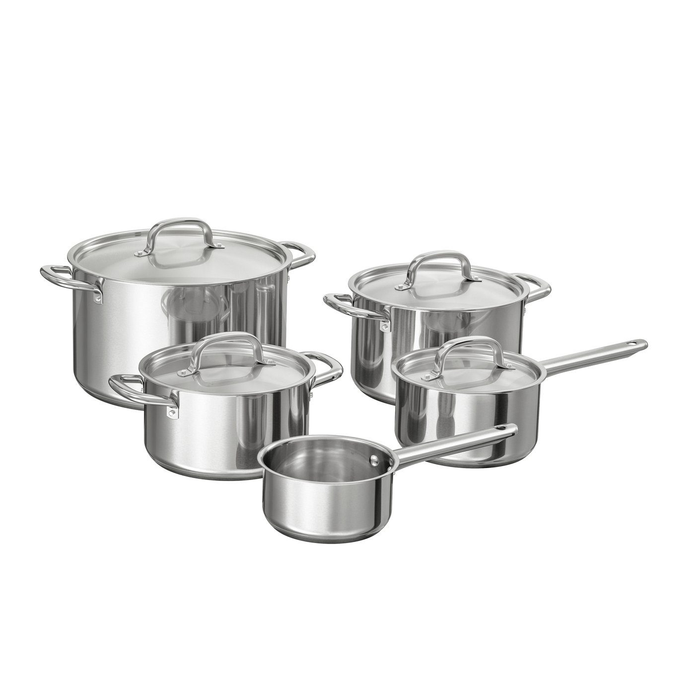 IKEA 365+ gryt-/kastrullset 9 delar, rostfritt stål