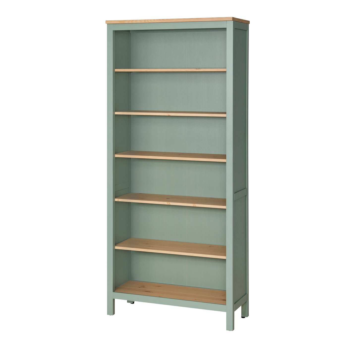 IKEA HEMNES bokhylla, grågrön/ljusbrunlaserad, 90x197 cm