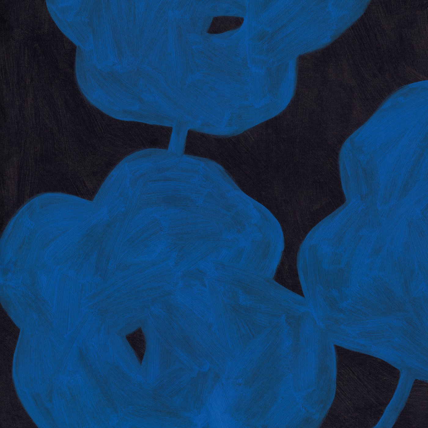 PJÄTTERYD black and blue vivid blooms picture printed on high quality canvas