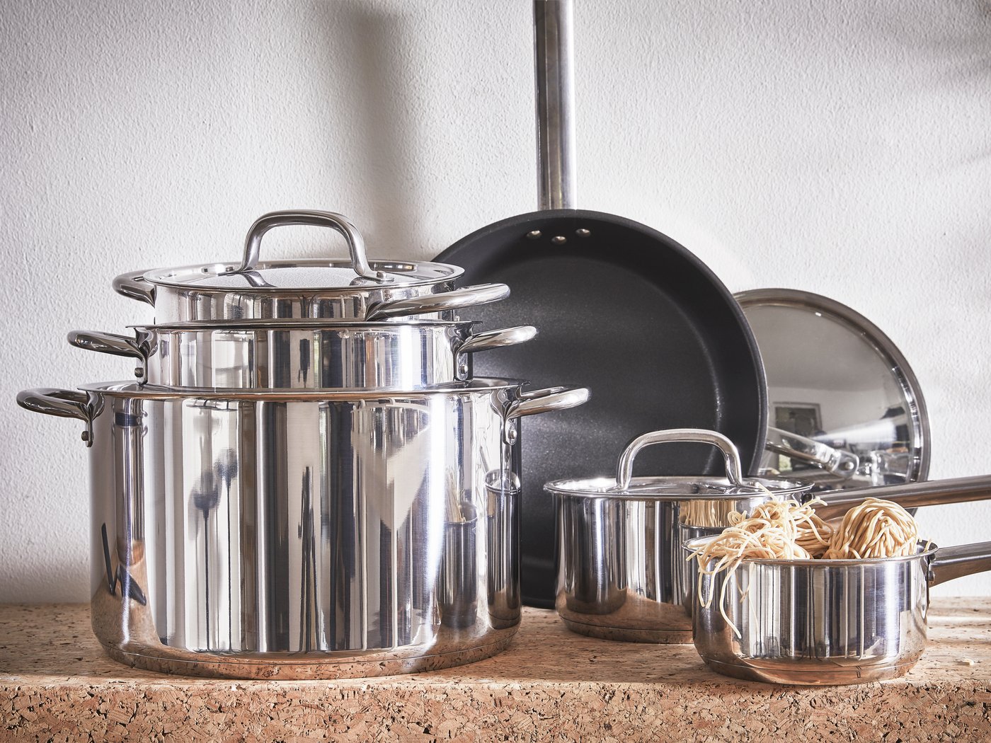 A stainless steel/non-stick coating IKEA 365+ frying pan