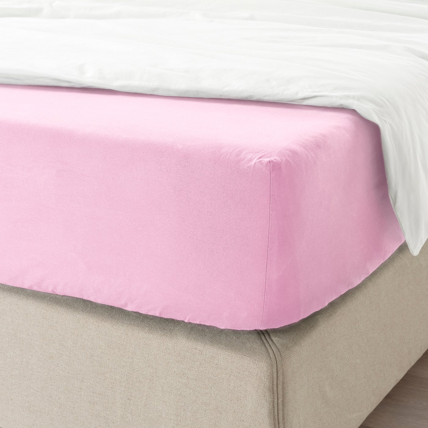 DVALA fitted sheet in pink
