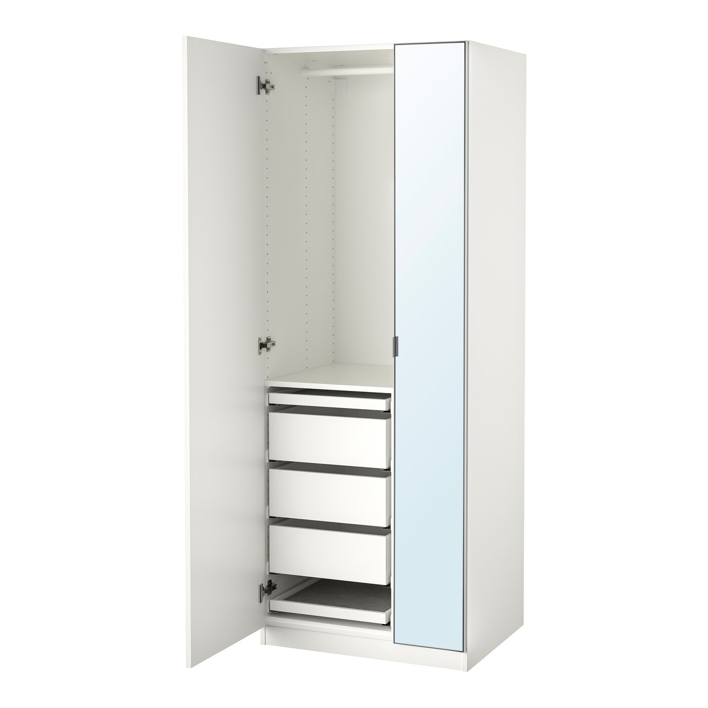 A white/mirror glass PAX wardrobe combination