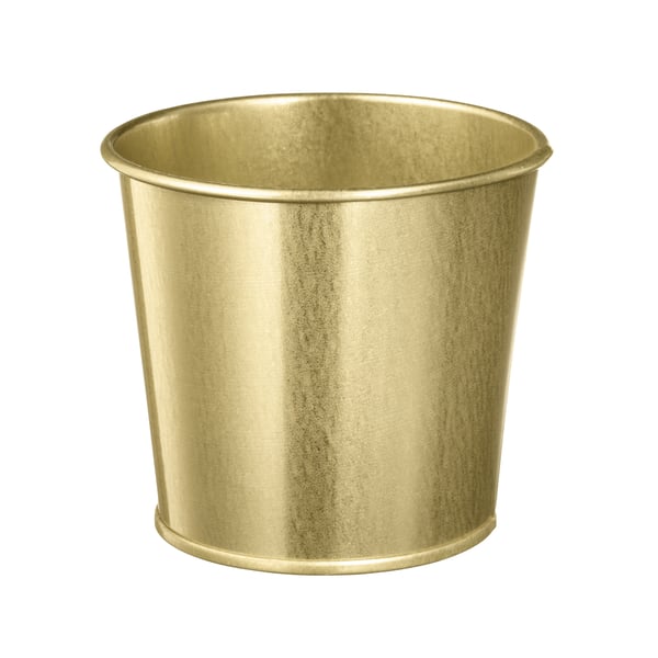 A brass-colour DAIDAI plant pot