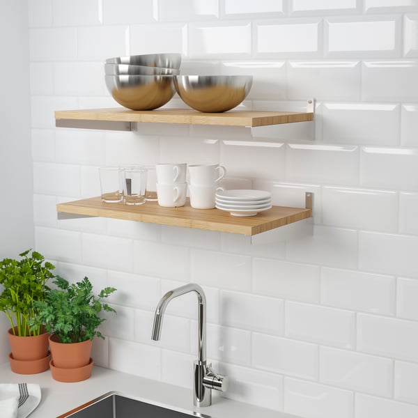 A bamboo KUNGSFORS shelf