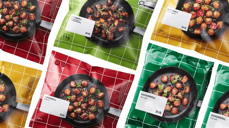 Verschiedene HUVUDROLL Bällchen Packungen in einer Collage zusammengefasst.