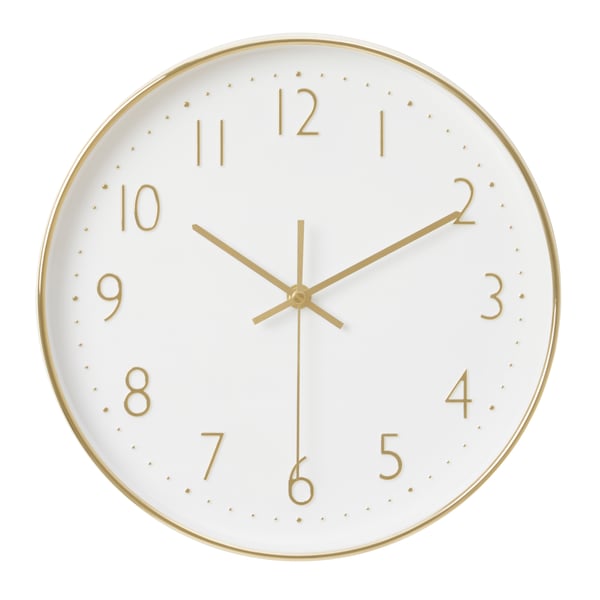 A gold-colour JÄNKIG wall clock