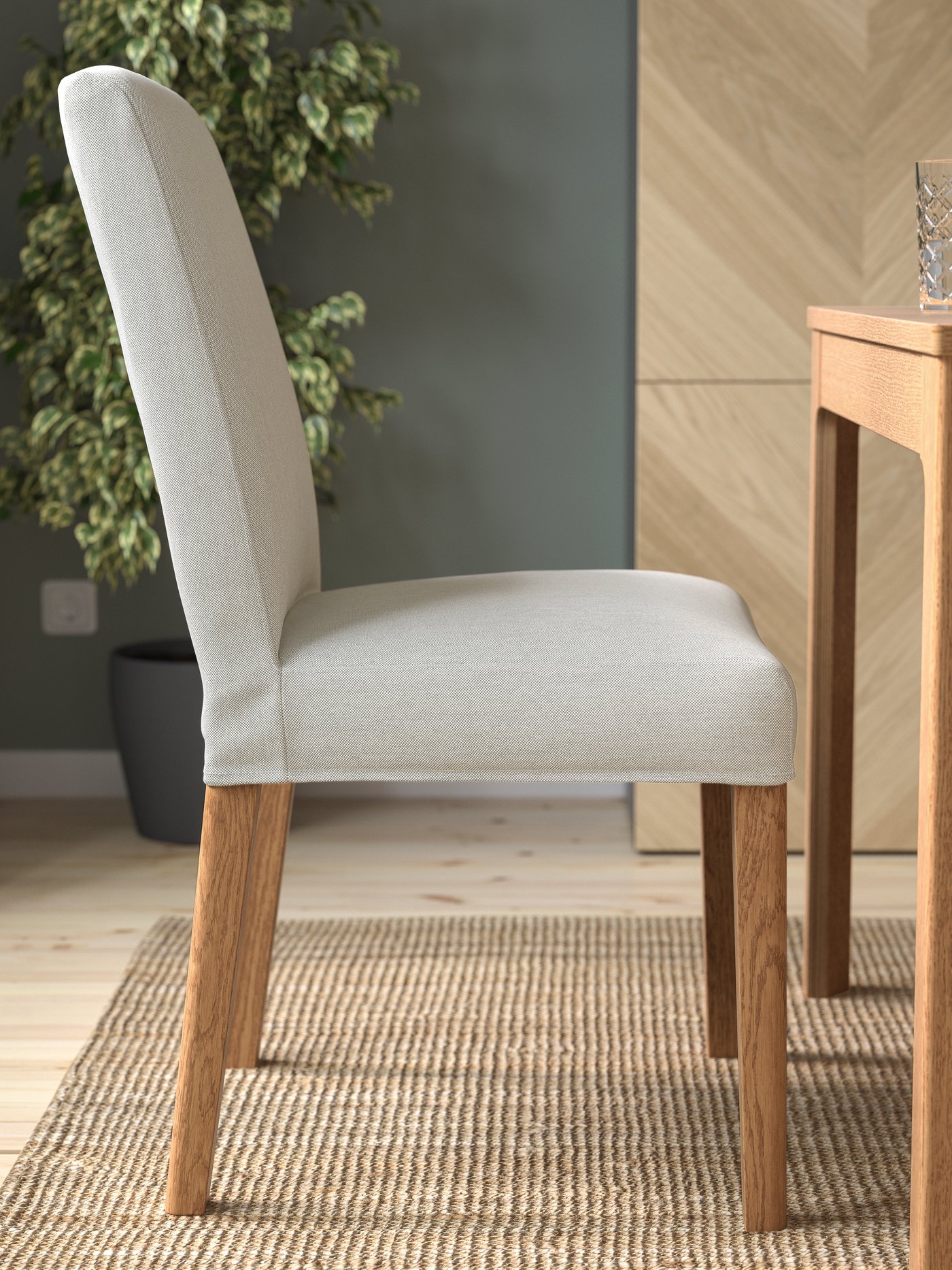 An oak effect/Orrsta light grey BERGMUND chair
