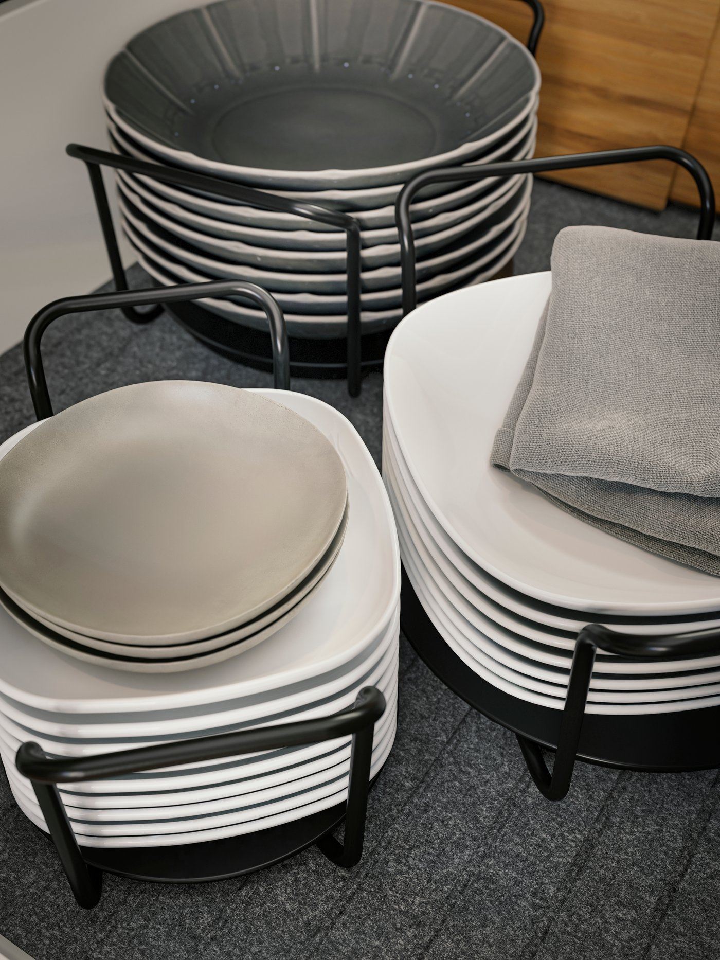 En antracit UPPDATERA tallrikhållare