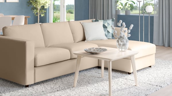 A Hallarp beige VIMLE 3-seat sofa with chaise longue