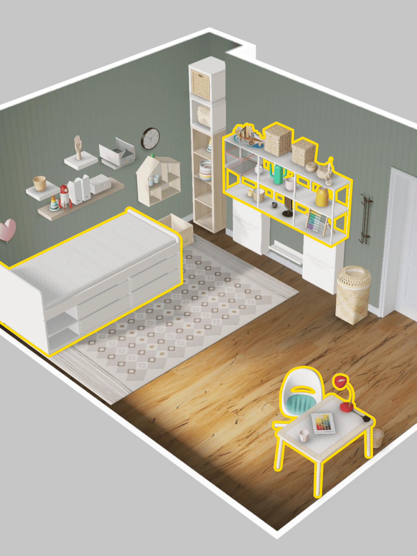 Ein Raum geplant in dem IKEA 3D Raumplaner.