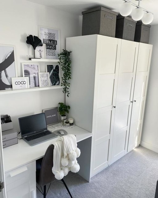 A white frame in a home office