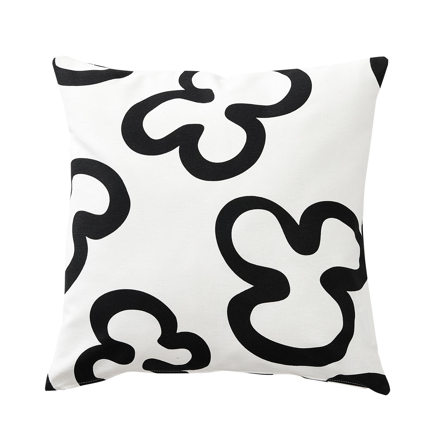 IKEA KLIPPBRÄCKA kuddfodral, vit/svart, 50x50 cm