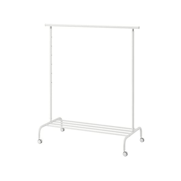 A white RIGGA clothes rack in the NA