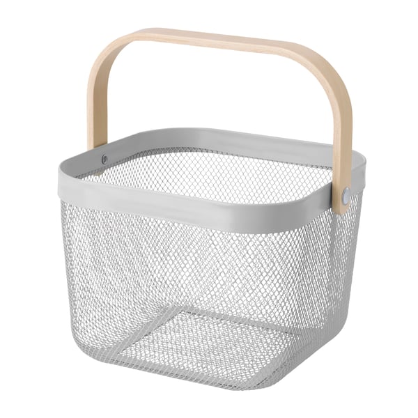 A grey RISATORP basket