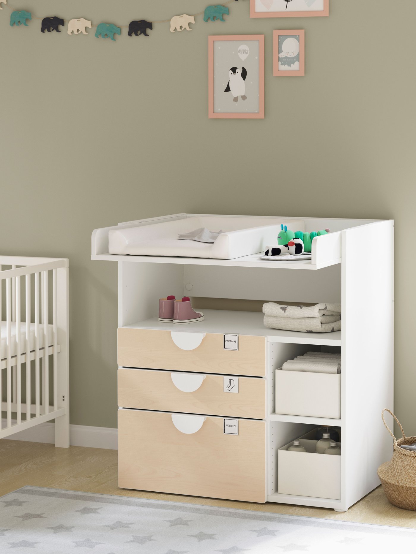 Canviador de tres calaixos SMÅSTAD