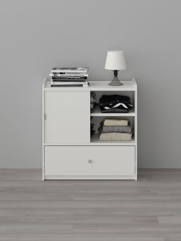 A white BRUKSVARA storage unit