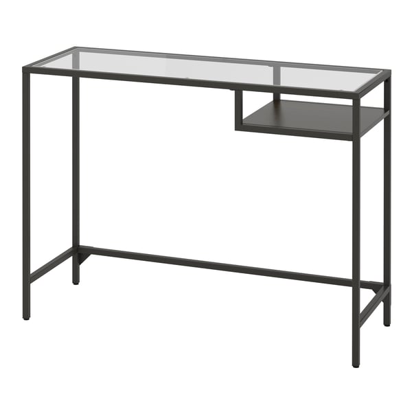A black-brown/glass VITTSJÖ laptop table