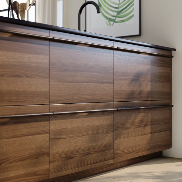 A dark brown ash veneer STENSTA drawer front