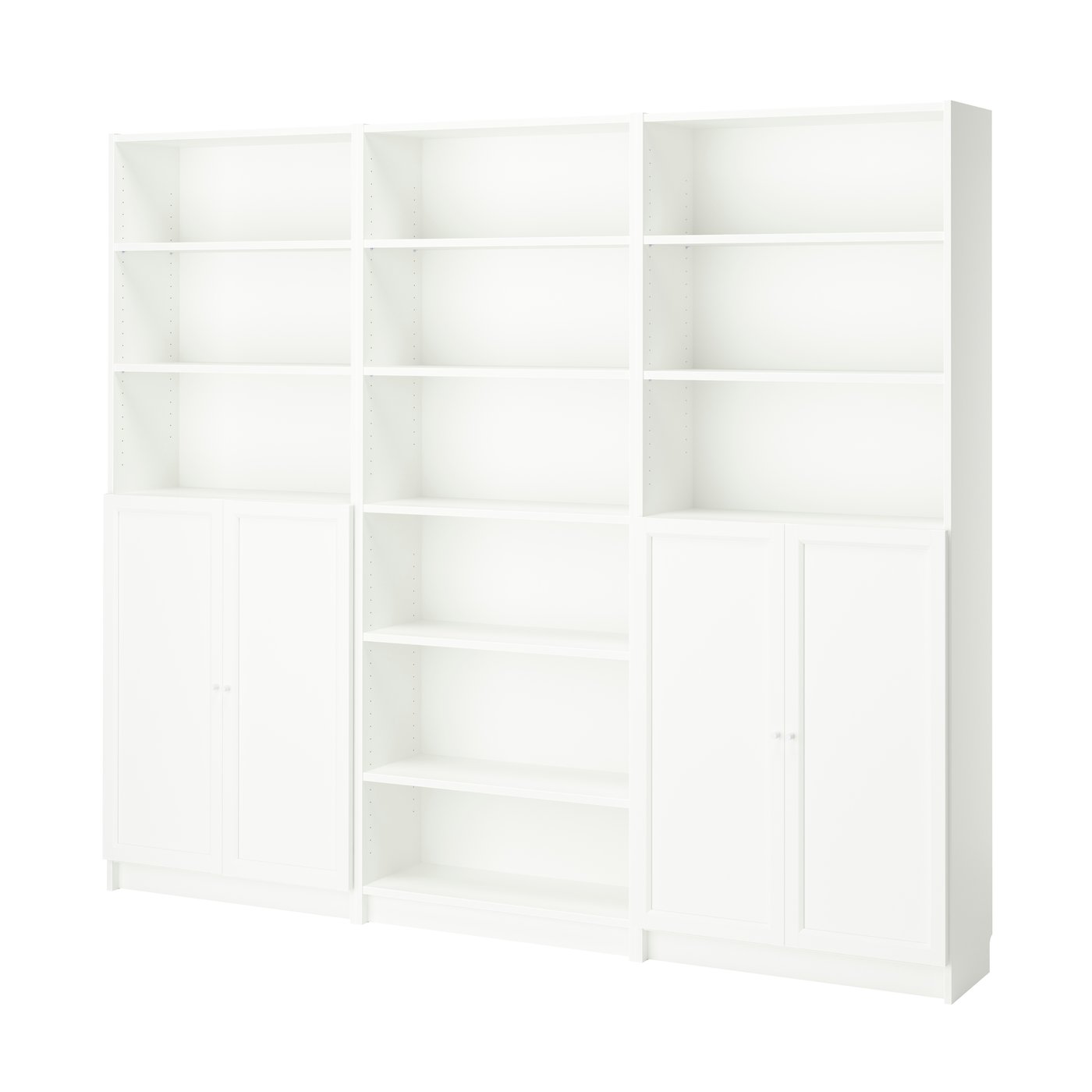 IKEA BILLY / OXBERG bokhyllekombination med dörrar, vit, 240x30x202 cm