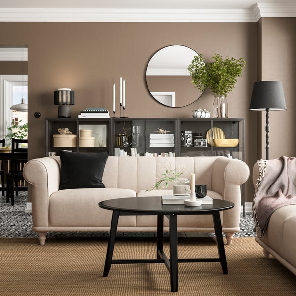 A Lejde light beige/birch VISKAFORS 2-seat sofa