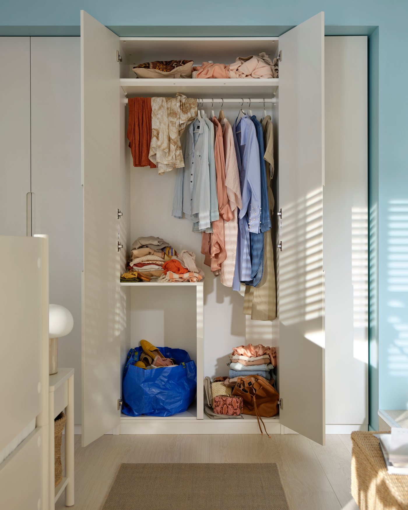 A white PAX wardrobe frame