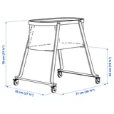 Illustration with measurements for the product: ÄLSKVÄRD.