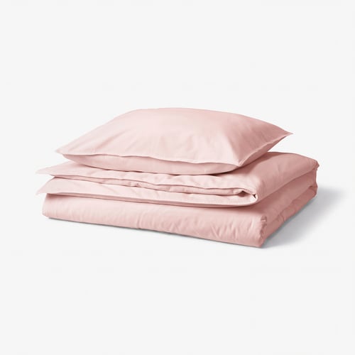 ÄNGSLILJA Duvet cover and pillowcase, light pink, 150x200/50x60 cm