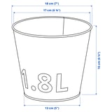 Illustration with measurements for the product: ÅKERBÄR.