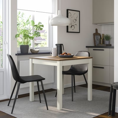 ÅLHULT / NORDMANSSKÄR Table and 2 chairs, beige/brown/Bomstad black black, 80x74 cm
