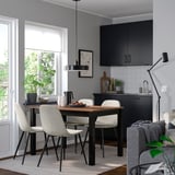 ÅLHULT / NORDMANSSKÄR Table and 4 chairs, black/brown/Tonerud grey black, 120x80 cm