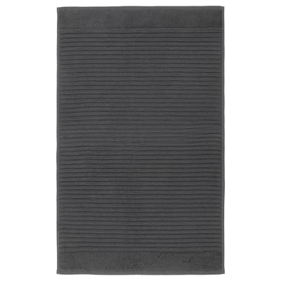 Dark grey rectangular ALSTERN bath mat, pure cotton terry, massaging texture.