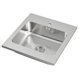 AMMERÅN stainless steel single basin sink - square design for modern kitchens.