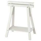 ANFALLARE: white adjustable trestle desk with tilt function for comfortable working and bamboo table top.