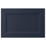 AXSTAD dark blue kitchen door, rectangular with inset panel, smooth matt finish, made of fiberboard and recycled plastic foil.
