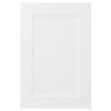 The AXSTAD kitchen door is white with a simple, inset panel design and soft lines, made from fiberboard with foil surfaces.