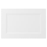AXSTAD: white kitchen door with soft lines and inset panel. Matt surface, plastic foil front, recycled material.