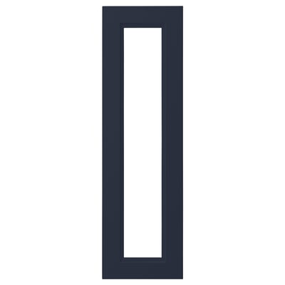 A dark blue AXSTAD glass door with a rectangular glass panel, smooth finish, right or left side mounting, featuring modern and traditional design.