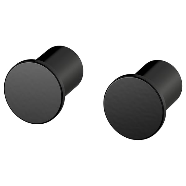 Black BÄNGBULA hooks, powder-coated steel, wall-mount.