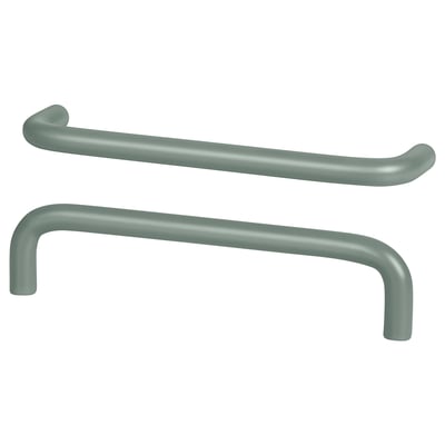 Set of green BAGGANÄS handles, smooth, u-shaped, steel with epoxy coating.