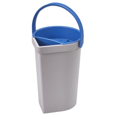 Blue & gray BERGVATTNET shower bucket with blue handle & removable shelf