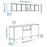 Illustration with measurements for the product: BESTÅ.