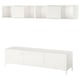 Option: BESTÅ white modern tv stand with cabinets and shelves.